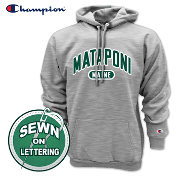 CHAMPION CROSS WEAVE HOODED SWEATSHIRT w/ APPLIQUE