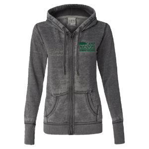 LADIES BURNOUT ZIP HOODED SWEATSHIRT